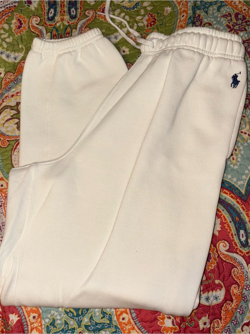 Ralph Lauren White Hoodie and Sweatpants Set with Navy Polo Logo - Picture 3 of 10